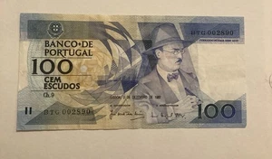 Banknote, Portugal, 100 Escudos, Banknote Prefix BTG002890 (1492) - Picture 1 of 2