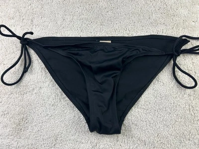 Biquíni OP feminino médio preto gravata lateral clássica praia roupa de banho - Imagem 1 de 4