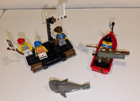 Lego 6245 Harbor Sentry and 6257 Pirates Castaway's Raft 98% complete - No Box