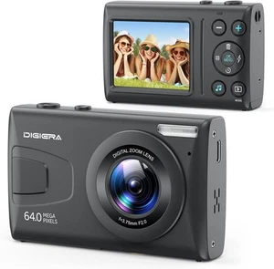 Digiera C2 64MP 4K Digitalkamera, 2,4" Bildschirm, 18-fach Zoom, MP3 MP4, schwarz - Bild 1 von 8
