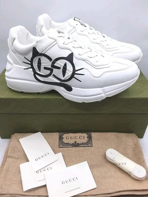 GUCCI Rhyton Cat Eyes Mujer Zapatillas Blanco EU 40 US 10 Foto 1 de 4