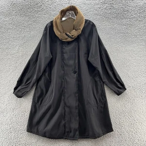Mycra Pac Coat Womens Medium Black Gray Donatella Art Reversible Raincoat - Picture 1 of 16