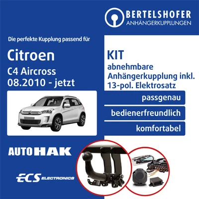 Für CITROEN C4 Aircross 08.2010-jetzt AHK abn +13pol spez E-Satz TOP - Bild 1 von 3