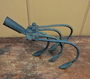 Coltivatore vintage 5 denti rastrello fattoria giardino strumento motozappa manuale - Foto 1 di 13