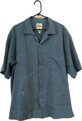 Мужская рубашка Guy Harvey Aftco Bluewater размер XL на пуговицах с коротким рукавом цвет тунец геометрический серый - Изображение 1 из 4