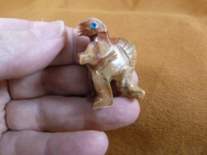 (Y-DIN-SP-30) little tan SPINOSAURUS DINOSAUR stone figurine SOAPSTONE dinosaurs - Picture 1 of 1