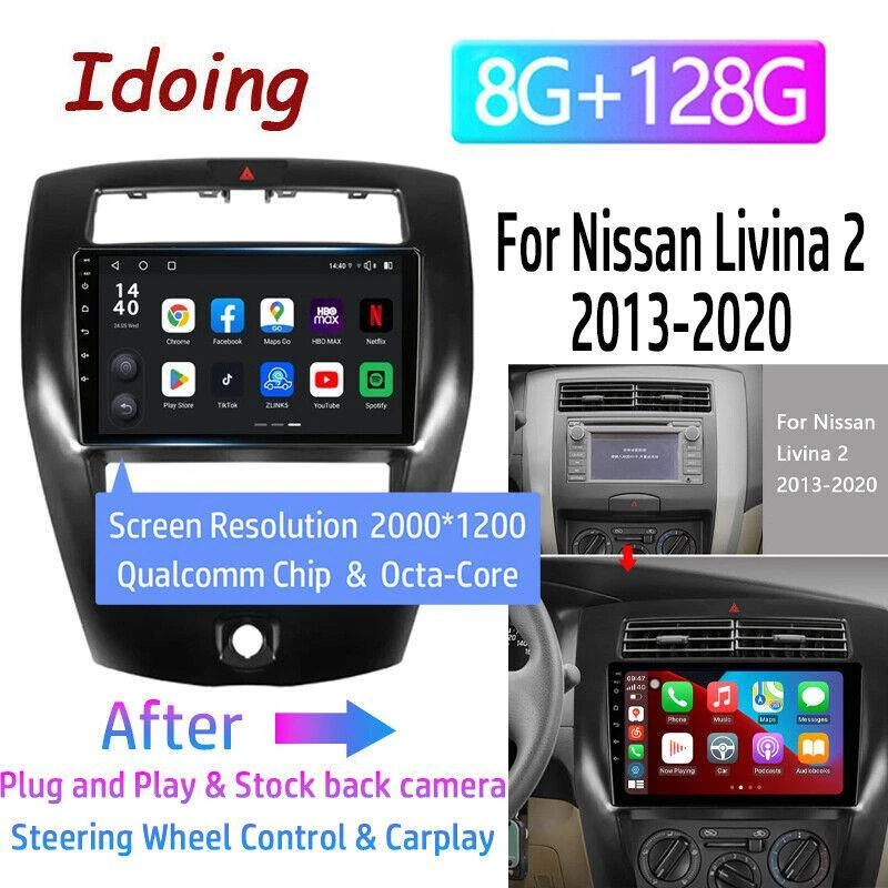 For NISSAN LIVINA 2013-2020 Android Car GPS Radio Head Unit BT Carplay 8 Core - Image 1 of 4
