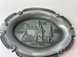New York Pewter Statue.of Liberty Brooklyn Bridge Empire State Building Trinket - Picture 1 of 10
