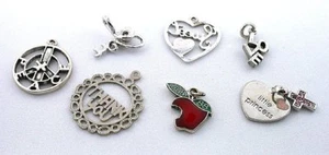 13.44 GRAMS SEVEN ASSORTED STERLING SILVER CHARMS PENDANT CLOSEOUT ASJC12 - Picture 1 of 1