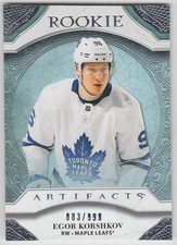 2020/21 UPPER DECK ARTIFACTS EGOR KORSHKOV RC ROOKIE /999 CARD #168