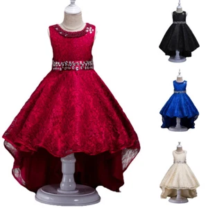 Flower Girls Princess Dress Tutu Party Dress Bridesmaid Christmas Pageant Gown - Picture 1 of 31