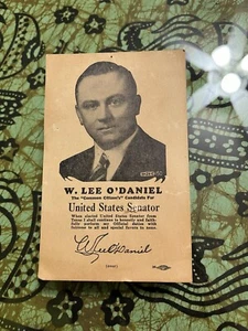W. Lee O’Daniel Texas Senator Kampagne Karte Postkarte 1940er Politik Geschichte - Bild 1 von 3