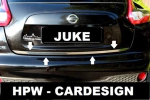 Heckklappe Zierleiste Edelstahl Chrom für Nissan Jucke Typ F15 Top-Qualität - Picture 1 of 1