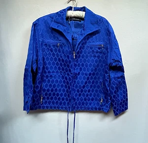 Carlisle Womens Size 12 Full Zip Jacket Honeycomb Embossed Pattern Blue Casual - Picture 1 of 8