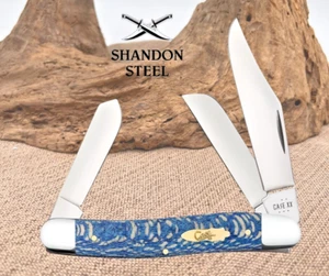 Case XX USA 2025 Smooth Blue Sycamore Wood 63732 Stainless Stockman Pocket Knife - Picture 1 of 3