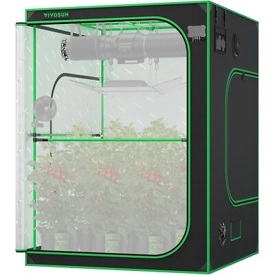 VIVOSUN P558 Pro Growzelt 2000D Pflanzenzelt 150x150x200cm,100% Reflektierend