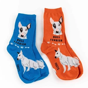 Bull Terrier Dog Breed Loyal Companion Women's Foozys Puppy Dogs 2 Pairs Socks - Picture 1 of 7