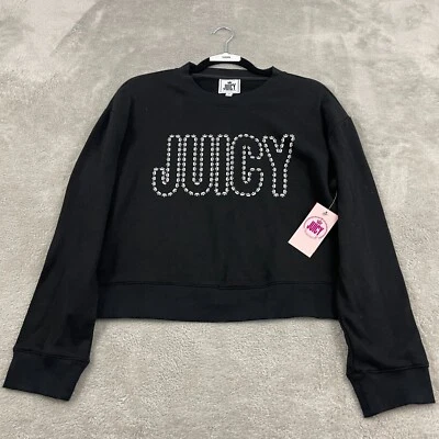 Sudadera Juicy Couture para mujer mediana negra con logotipo deletreado Y2K Deadstock nueva con etiquetas Foto 1 de 4
