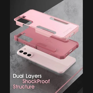 For Galaxy S22 Plus Case Anti-Slip Full-Body Rugged Protective Cover Light Pink - Zdjęcie 1 z 6