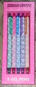 Hello Kitty 5 Gel Pens Set Colorful Patterns SA184 by Sanrio 2024 - Picture 1 of 3