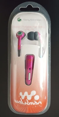 Original Pink HPM-70 Sony Ericsson Walkman Earbuds Handsfree Sealed Blister New - Image 1 of 4