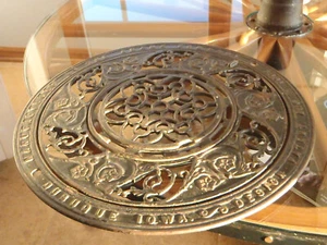 Antique Adams Co. Cast Iron Round Floor Grate Register 1897 Dubuque Iowa 15.5" - Picture 1 of 20