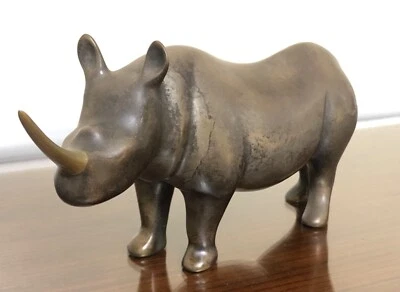 Signed Loet Vanderveen Dutch Bronze Rhino Rhinoceros Artist Proof 6/10 - Image 1 of 4