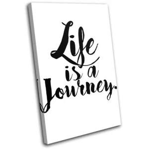 Motivational Life is a Journey Typography SINGLE CANVAS WALL ART Picture Print - Picture 1 of 1