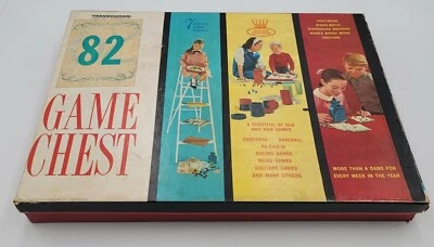 VTG Transogram Game Chest 82 Variety Chest Complete Checkers Bingo Racing Games - Image 1 of 4