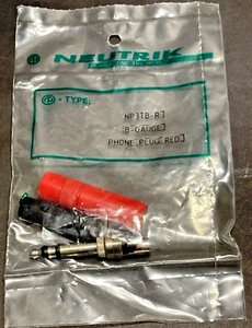 Neutrik NP3TB-R - 1/4" 'B-Gauge' plug, red metal housing, Nickel contact - Picture 1 of 3