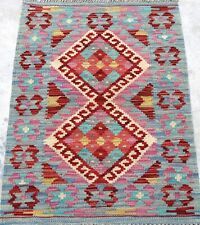 REAL Genuine Afghan Handmade Tribal Multi Colour Wool Kilim  Area Rug 59x85 cm