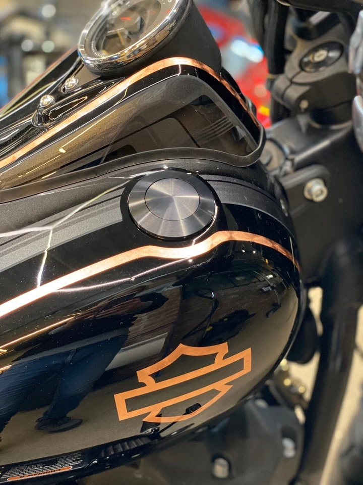 2018-2024 HARLEY-DAVIDSON SOFTAIL BLACK FLUSH MOUNT POP-UP GAS CAP - Image 1 of 4