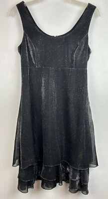 Vestido de Fiesta De Colección 8 Empire Fairy Union Hecho Negro Gris Plata Volantes Vacaciones Leer Foto 1 de 4