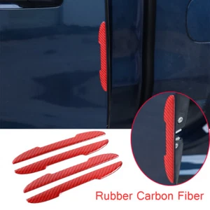 Red Carbon Fiber Car General Universal Door Anti-Collision Edge Guard Trim 4PCS - Foto 1 di 9