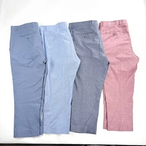 4 Pair Paisley And Gray Mens Slim Fit Pants Size 40 X 32 Lot Red Blue Seersucker - Picture 1 of 16