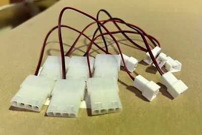 Gehäuselüfter Stromkabel 4 PIN Molex Anschluss 2PIN Lüftstecker an 4 PIN 6 Stück - Bild 1 von 2