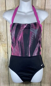Nike Women’s Line Up Halter Chlorine Resistant One Piece Swimsuit Medium NWT - Picture 1 of 5