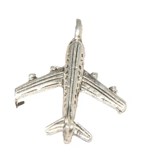 Airplane Plane Jet Jetliner Charm Tibetan Silver J1267 - Picture 1 of 5