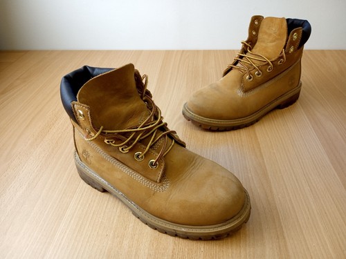 Timberland stivali premium da donna in nabuk 6 pollici grano taglia UK 4