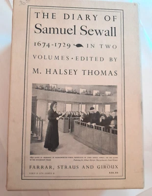1st edition 2 Book Set of The Diary Of Samuel Sewall HC Slipcase 1674 - 1729 Foto 1 de 4