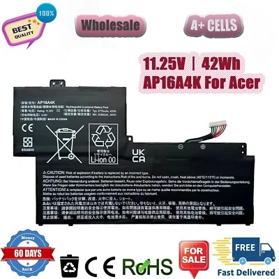 BATERÍA AP16A4K PARA ACER Swift SF113-31-P865 SF11 ASPIRE 11 AO1-132 N16Q9 EE. UU. NUEVA Foto 1 de 4