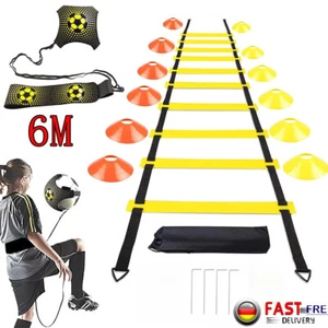 Agility Trainingszubehör,6M Koordinationsleiter,12 Hütchen & Fußball Kicktrainer - Bild 1 von 15