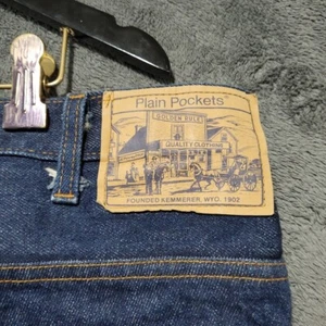 Vintage 70s 80s JCPenny Plain Pockets Mens Straight Leg Blue Jeans 42x29 - Picture 1 of 11