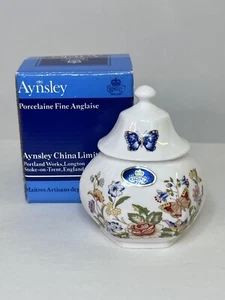 VTG Aynsley Fine English Bone China Cottage Garden Lidded Jar 4.5" New In Box  - Picture 1 of 9