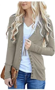 VERABENDI Women Long Sleeve Snaps Button Down V Neck Sweater Cardigan XXLARGE - Picture 1 of 3
