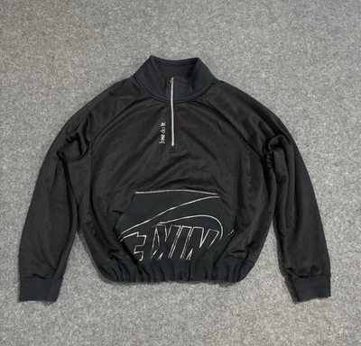 Nike Pullover Sweatshirt Womens 2XL Black Just Do It Swoosh Fleece Half Zip - Image 1 of 4