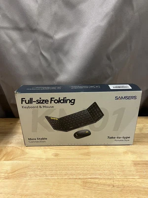 Foldable Bluetooth Keyboard and Mouse, Folding Keyboard Mouse Combo 2.4G+Dual BT - Image 1 of 4