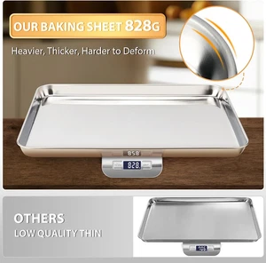 Juego de 3 bandejas para galletas de acero inoxidable antiadherentes y resistentes - Imagen 1 de 9