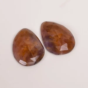 Par de piedras preciosas facetadas de lujo de zafiro multicolor de 43,5 quilates 26x18x4 mm translúcidas - Imagen 1 de 5