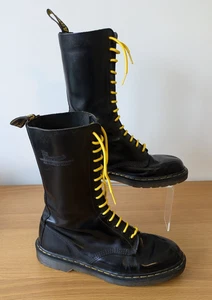 Botas de Colección Dr Martens 14 Agujeros Cuero Negro Hechas en Inglaterra DM’s Reino Unido 10 - Imagen 1 de 19